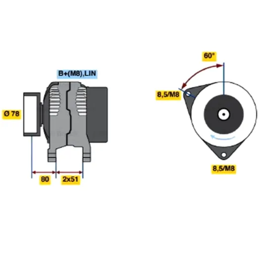 Alternator Replacement Part for Motorcycles Bosch