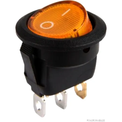 Round Yellow Illuminated Toggle Switch