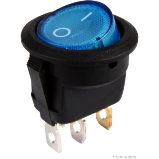 Round Blue Illuminated Rocker Switch for Motorcycles