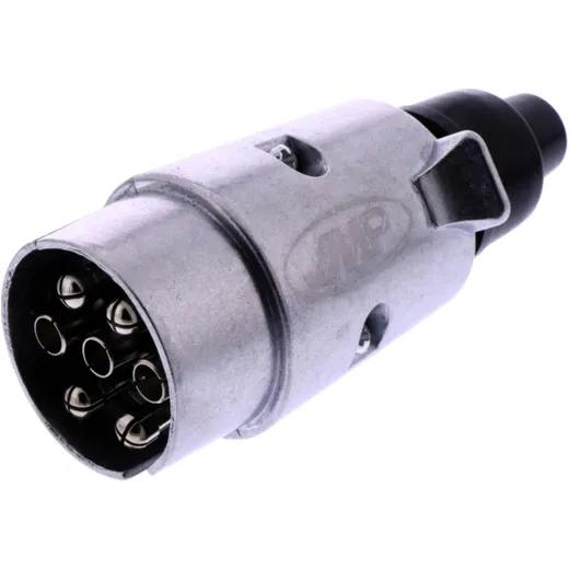 Stecker 7-polig 12V Aluminium JMP mit Gummitülle
