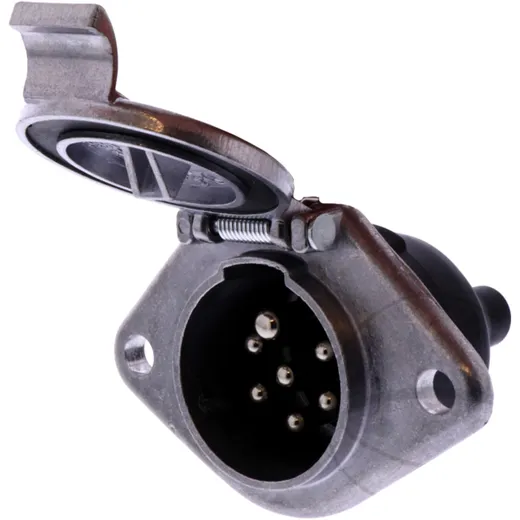7-Pin 24V Aluminium Socket with Screw Connection for Motorcycle