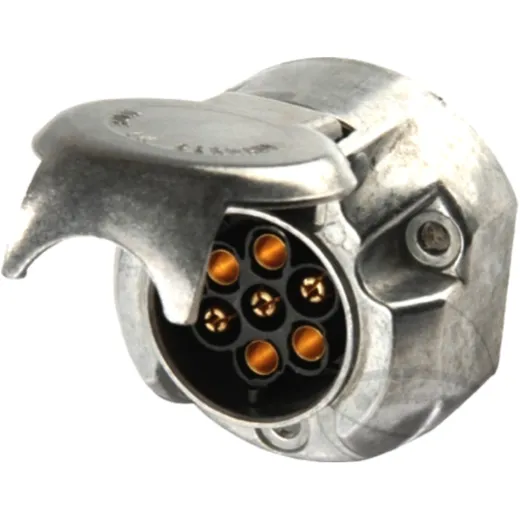 Steckdose 7-polig 12V Aluminium mit Gummidichtung