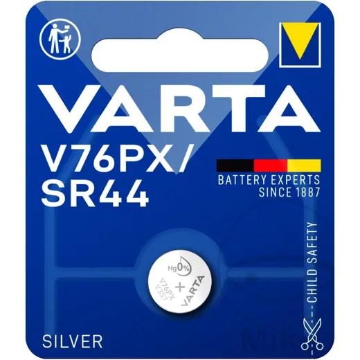 VARTA Knopfzelle V76PX in 1er Blisterpack Silber