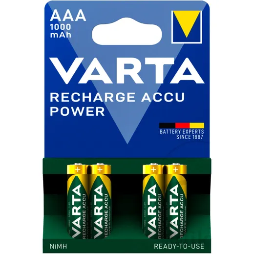 Akku-Gerätebatterie NiMH AAA Varta 4er Blister