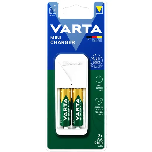VARTA Easy Mini Battery Charger for 2 AA 2100 mAh_0
