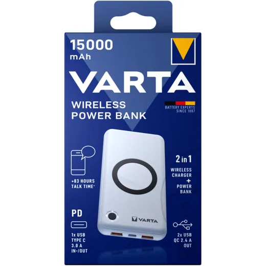 VARTA Wireless Power Bank 15.000 mAh mit USB-C Kabel_0