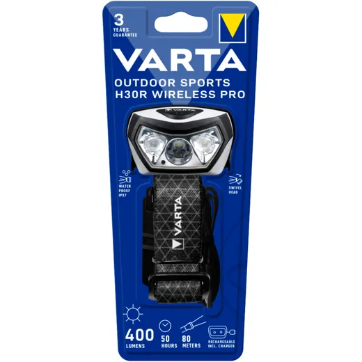 VARTA H30R Battery Head Torch with Wireless Charging 400LM_0