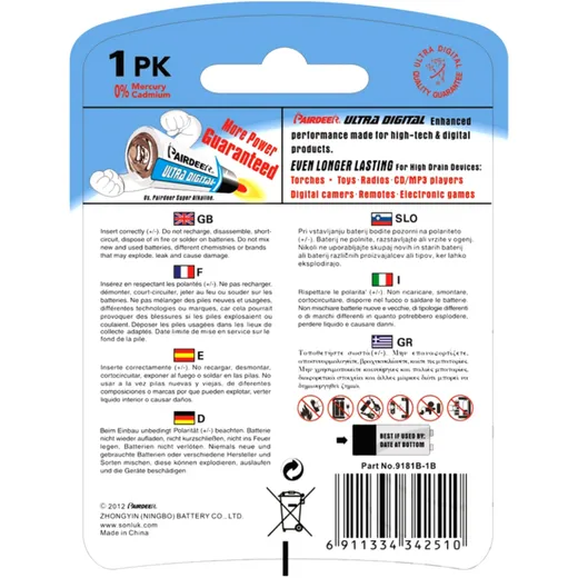 Pairdeer 9V Block Ultra Digital Battery for Electronic Devices_0