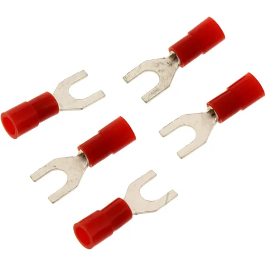 Fork Terminal Lugs M4 insulated for 0.5-1.5 mm² - Pack of 5