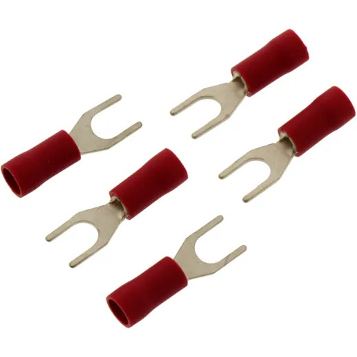 Insulated Fork Connector M4 0.5-1.5 mm² red, Pack of 5