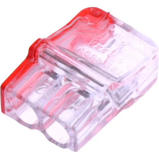 Connection Terminal 2 Pole RED/TT 0.2-2.5mm², Pack of 5 Pieces