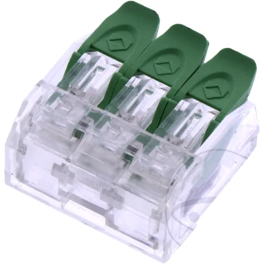3-Pole Connection Terminal 0.2-4.0mm² Green/TT Pack of 5