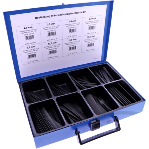 Heat Shrink Tu Assortment Black 130-Piece 10cm