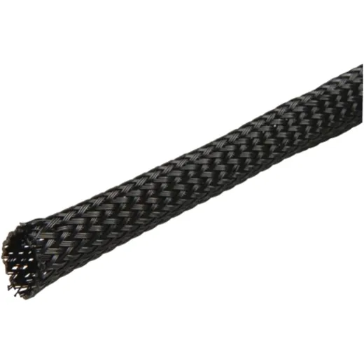 Braided Shrink Wrap Hose Black 10x15 for Motorcycles