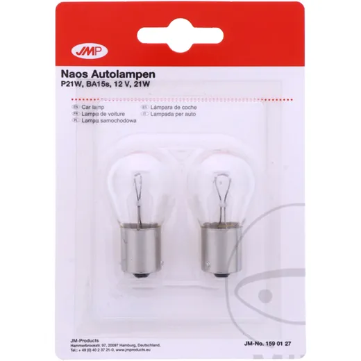 Bulb 12V21W ba15S JMP 2 pack blister ID 1590368 for: Honda CB, VT, CBR