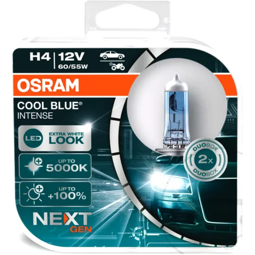 H4 12V 60/55W Osram Duo Cool Blue Intense Motorradlampe