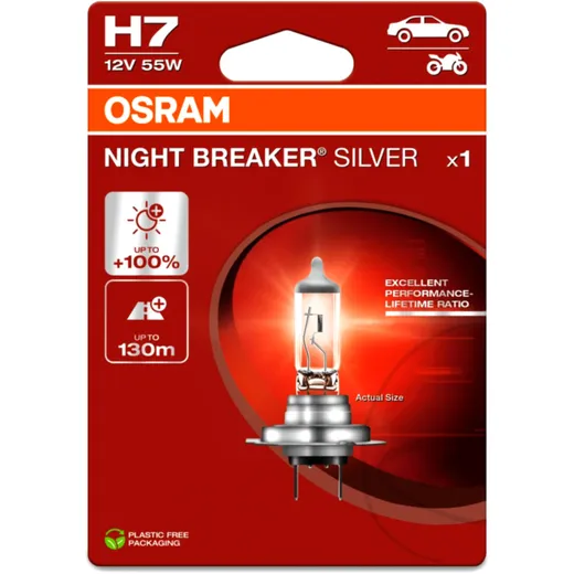 Lampe H7 12V55W 1 Blisterpackung Osram Night Breaker Silver