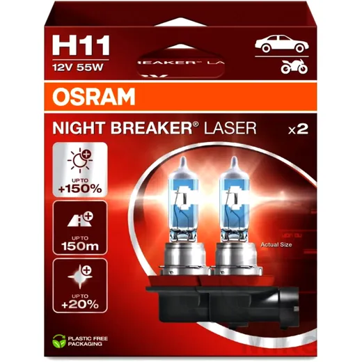 H11 Duobox 12V55W OSRAM Night Breaker Laser