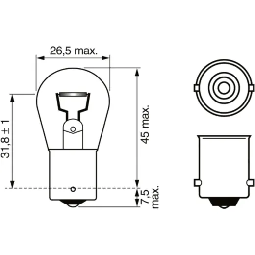 Bulb 12V21W ba15S yellow for: BMW R, K, C, C1_0