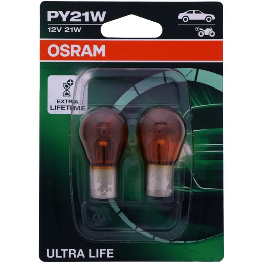 Lampe 12V21W BAU15S Osram 2er Blister JMP 1590332 passend für: Honda CBF, CBR, CB