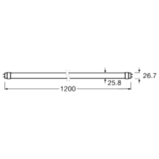 LED Tube T8 EM Ultra OUTPUT P 1200 mm 15.6W_0