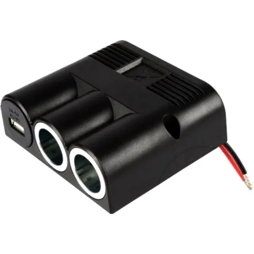 3er Steckdose mit USB-Anschluss für Motorräder