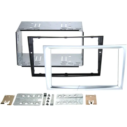 2-DIN Radio Mount for Opel Astra / Corsa D / Zafira MATT-CHROME