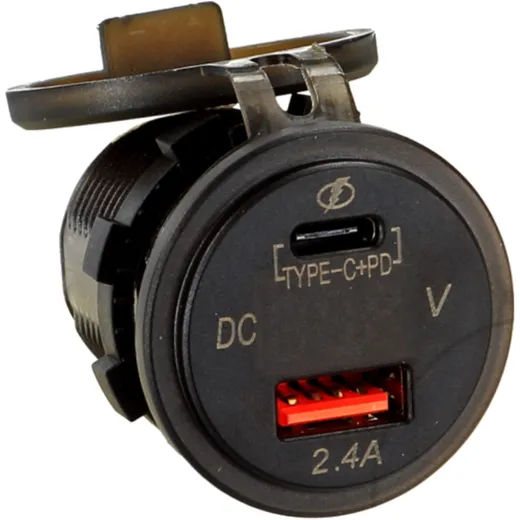 Doppelsteckdose USB-A USB-C PD MAX 3A für KFZ