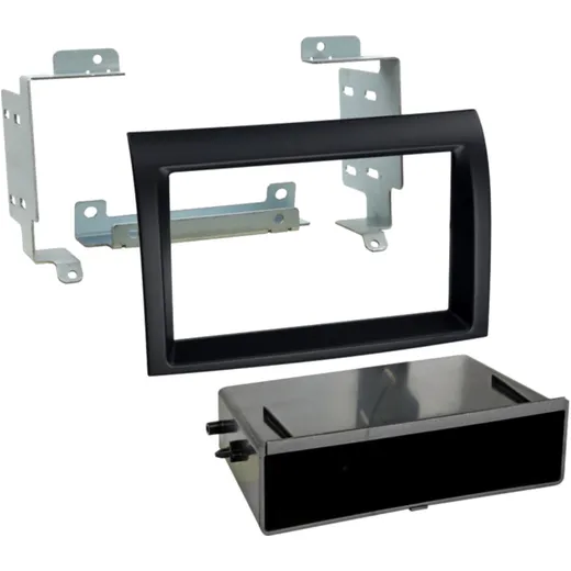 2-DIN Radio Trim Black with Storage for Citroen/Fiat/Opel/Peugeot
