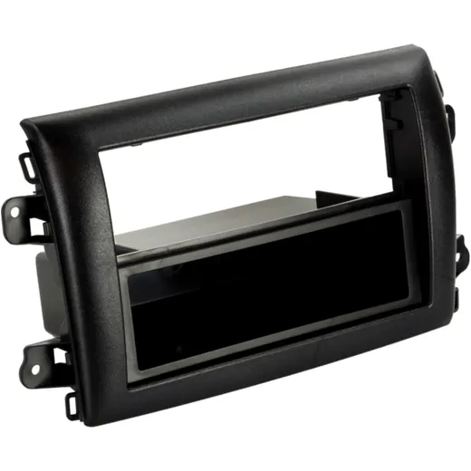 2-DIN Black Radio Frame with Storage Compartment for Fiat Ducato