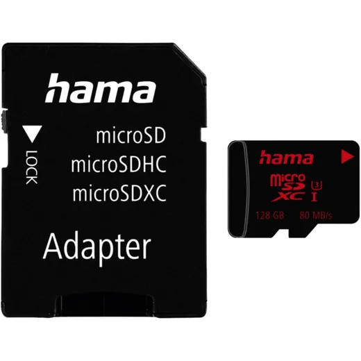 Hama microSDXC 128GB UHS 3 V30 für 4K-Videoaufnahmen