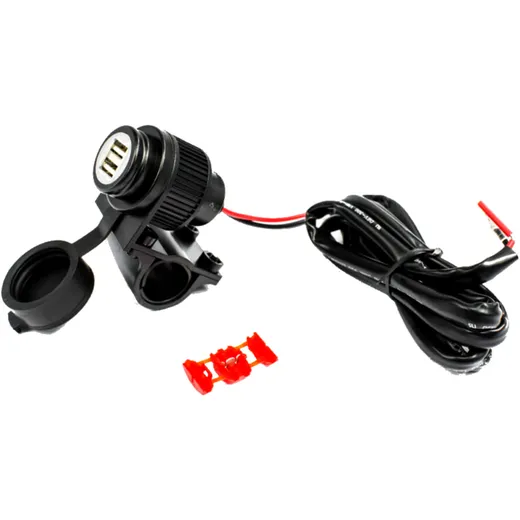 Double USB Socket for Motorcycles 2x USB-A MAX 2A IPX6