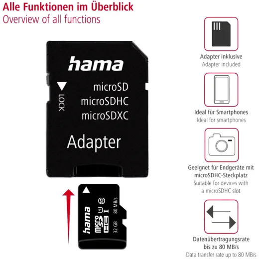microSDHC Memory Card 32GB 80MB/s UHS-I with Adapter_1