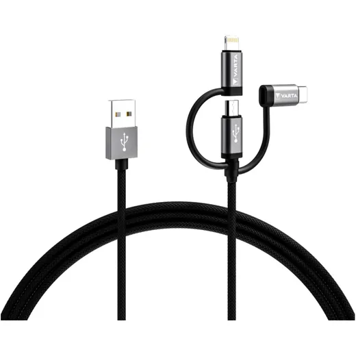 3-in-1 Charging Cable 2M VARTA USB A - C/Micro/Lightning_1