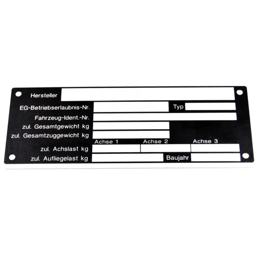 Aluminum Nameplate for Trailers 150x58mm