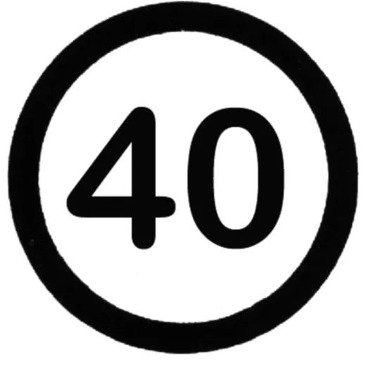 Speed Sign 200 mm adhesive 40 km/h