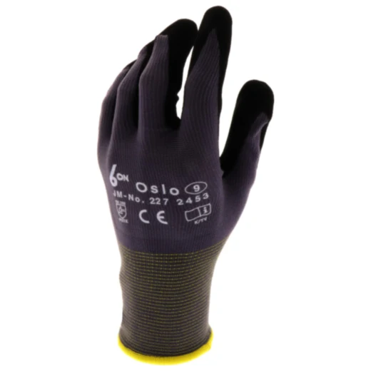 6ON OSLO Work Gloves Size 9 Nitrile Coating