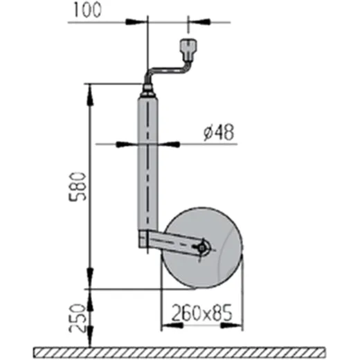 Support Wheel 48MM 260X85 for AL-KO_0