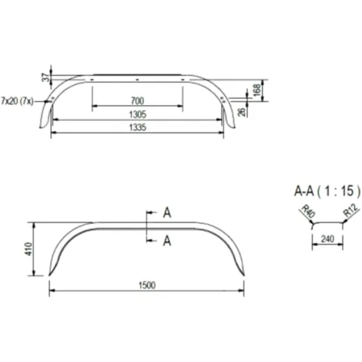 Tandem Rear Fender for Trailers 3380342_0