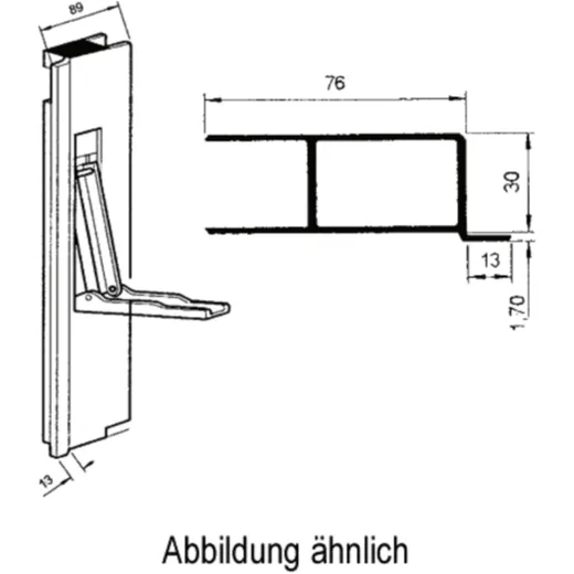 Aluverschluss für Bordwände links 400 mm mit Anschlag
