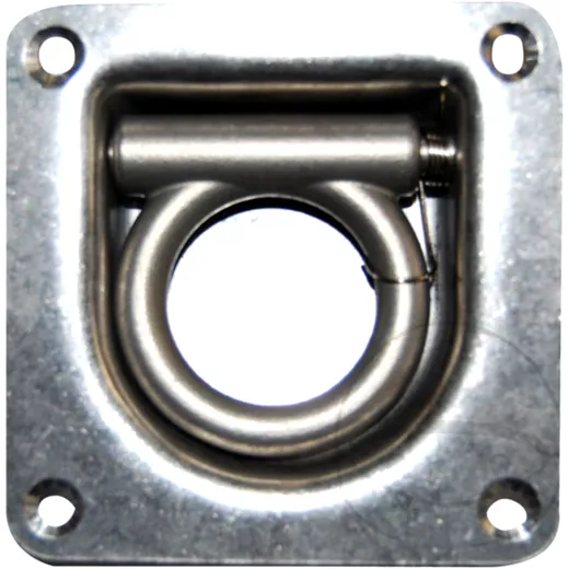 Zurrmulde mit Ring und Feder, klappbar, 105X105MM