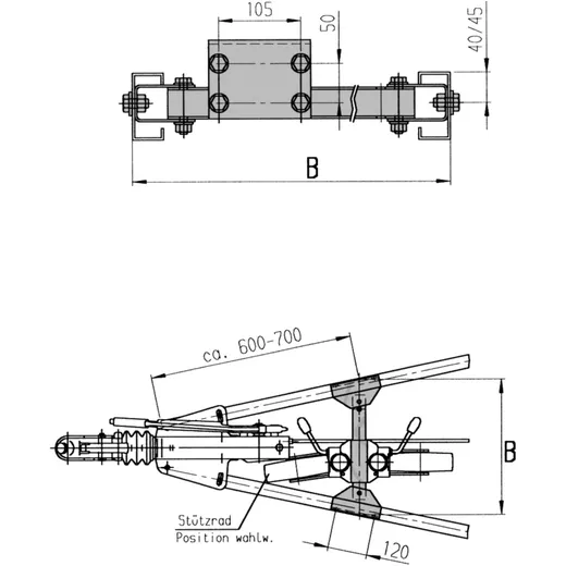 Stützrad-Traverse 390/410 mm für AL-KO_0