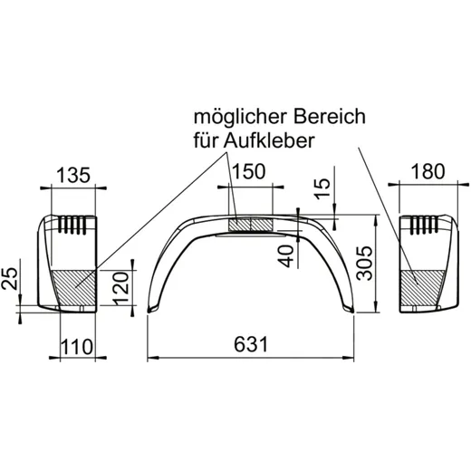 Plastic Mudguard for Trailer H305 B180 S631_0