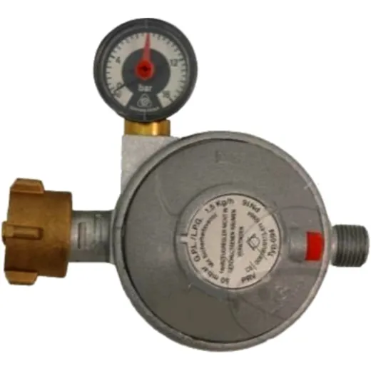 Caravanregler mit Manometer 50 mbar 1,5 kg/h