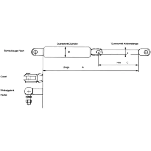 Gas Spring 2000N 568MM for Motorcycles_0