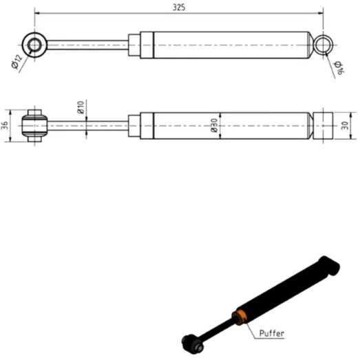 Shock Absorber for AL-KO Couplings 251/252 VB, 251 G_0