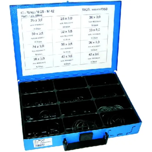O-Ring Assortment 25-42mm - 140 Piece Kit in Steel Case
