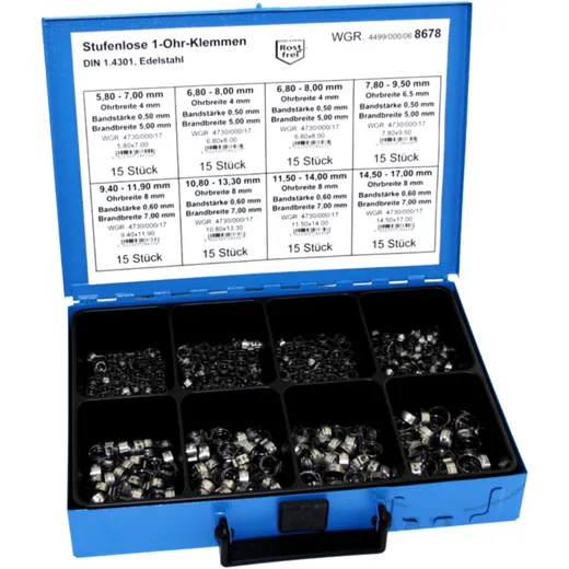 Adjustable Clamp Assortment 8678 Black Stainless Steel