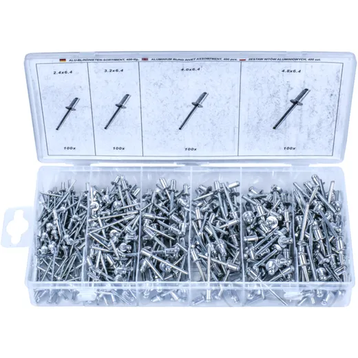 Blind Rivet Assortment for Motorcycles 400 Pieces
