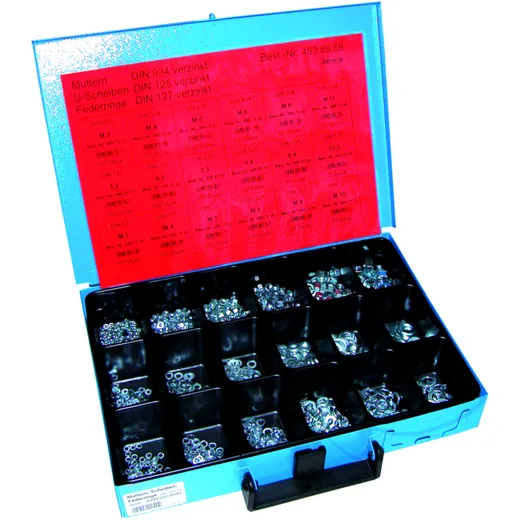 Assorted Nuts, Washers & Lock Washers M3 - M10, zinc-plated